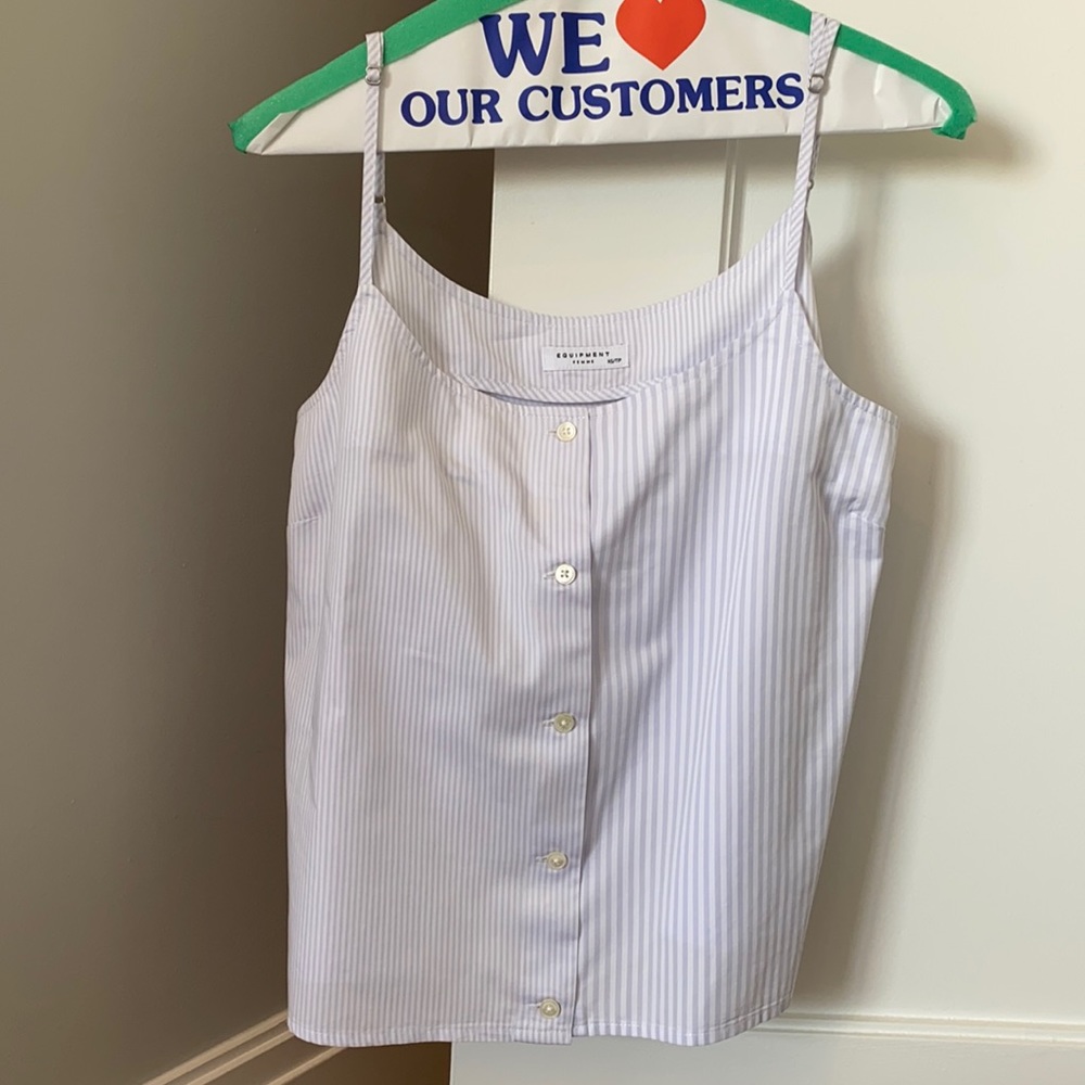 Equipment Light Blue/White Stripes Top